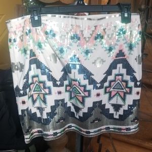 Aztec Sequined Skirt